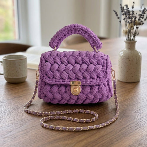 Soft Handwoven Mini Top Handle Bag