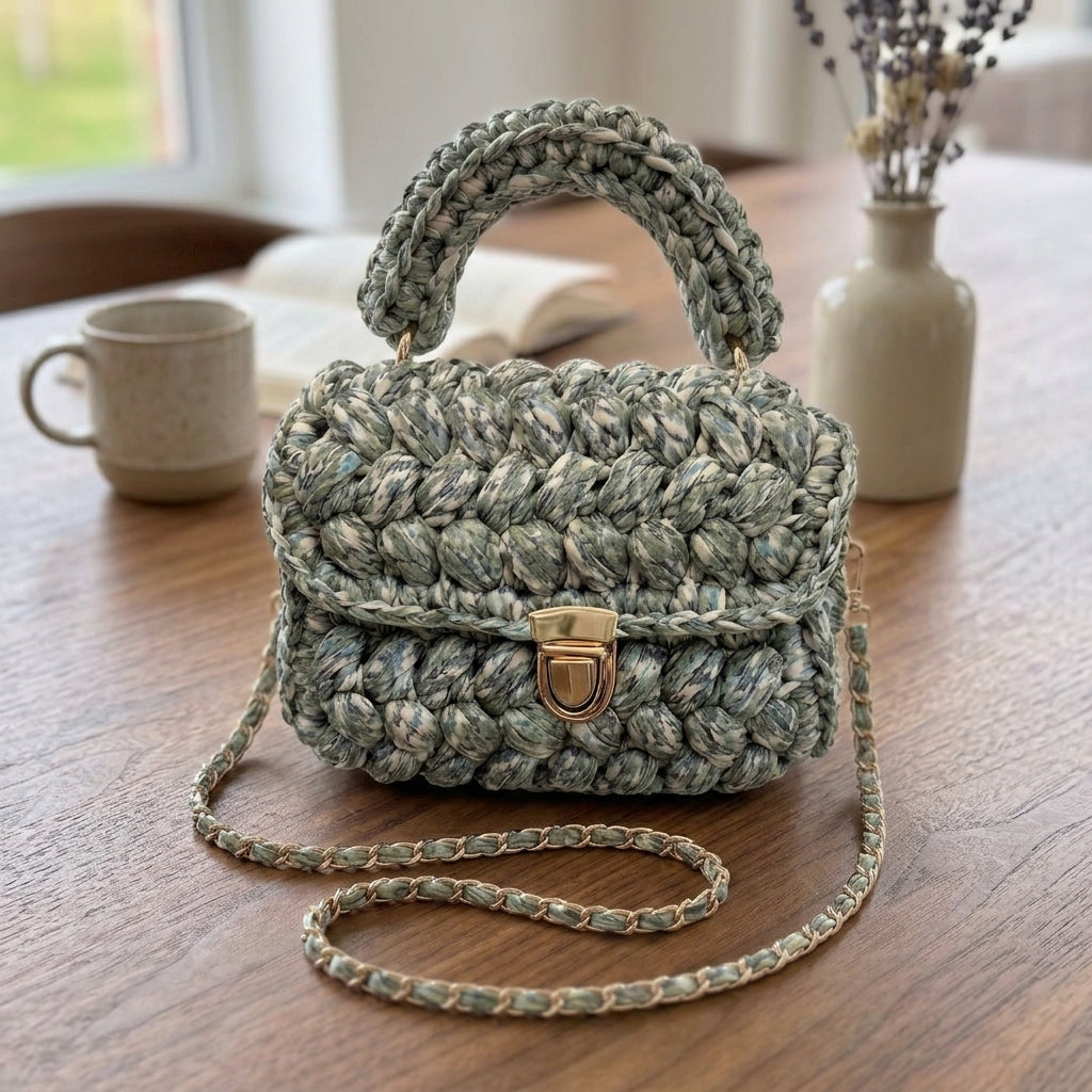 Soft Handwoven Mini Top Handle Bag
