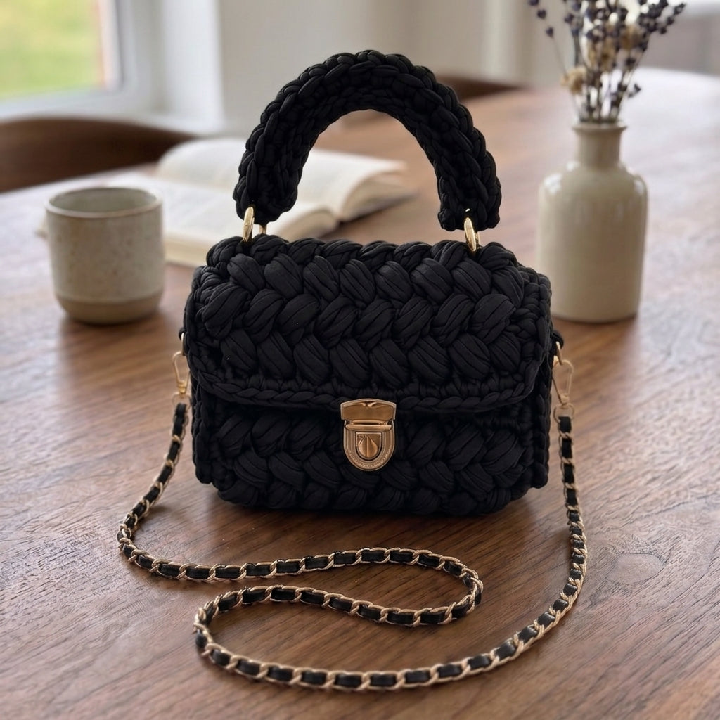 Soft Handwoven Mini Top Handle Bag